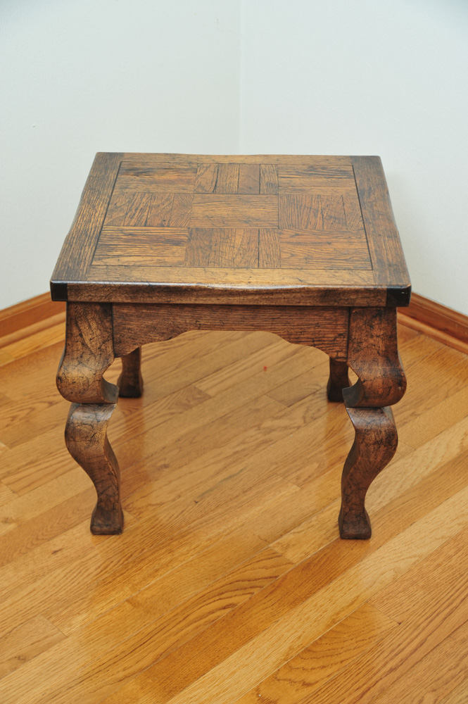 Vintage Wooden Chair and Side Table Pairing