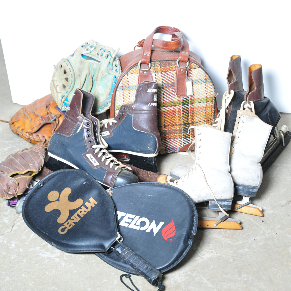 Collection of Vintage Sports Equipment