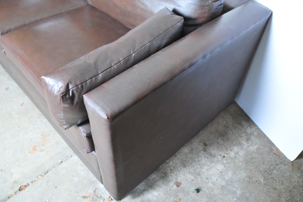 Faux Leather Full Size Sleeper Sofa