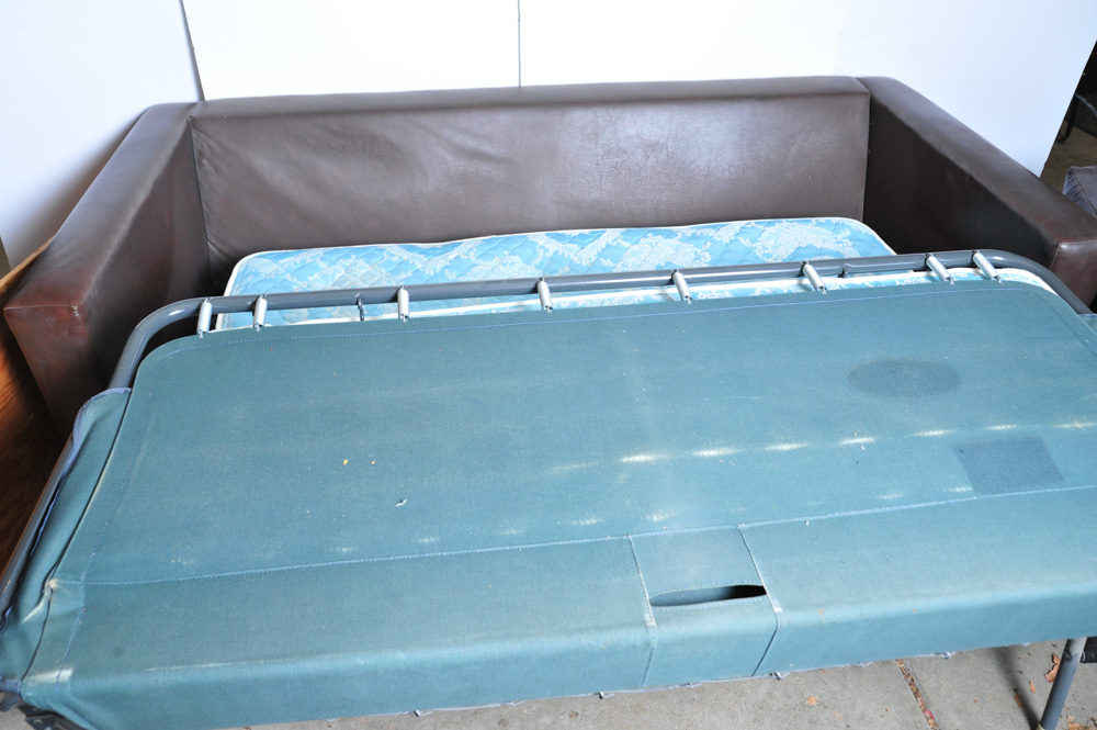 Faux Leather Full Size Sleeper Sofa