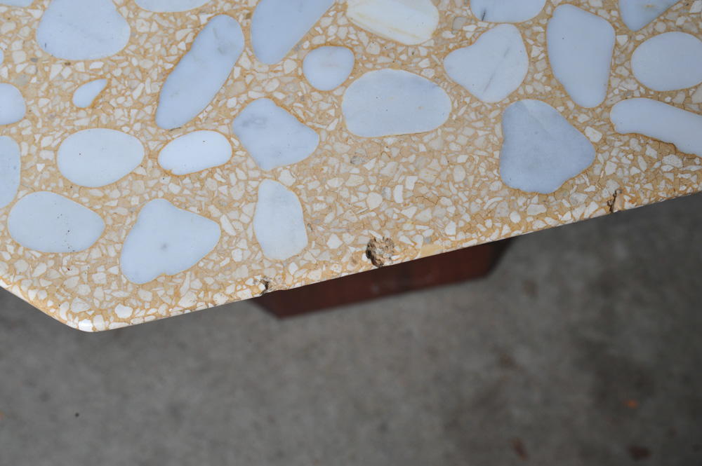 Octagonal Accent Table With Faux Stone Top