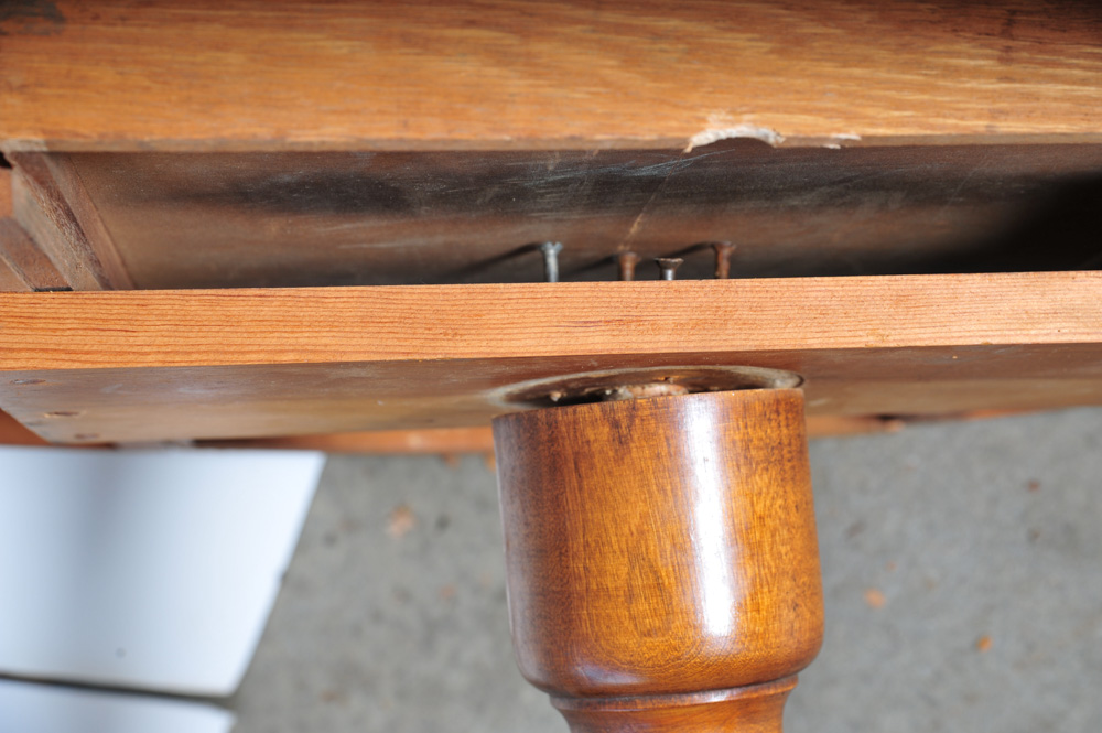 Vintage Leather Top Drum Table Project