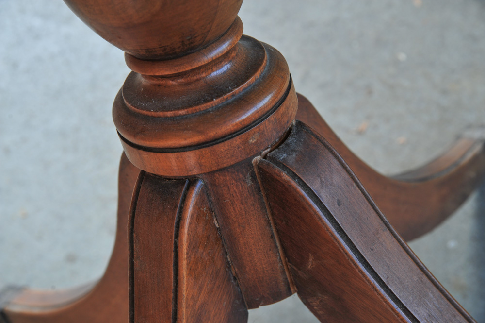 Vintage Leather Top Drum Table Project