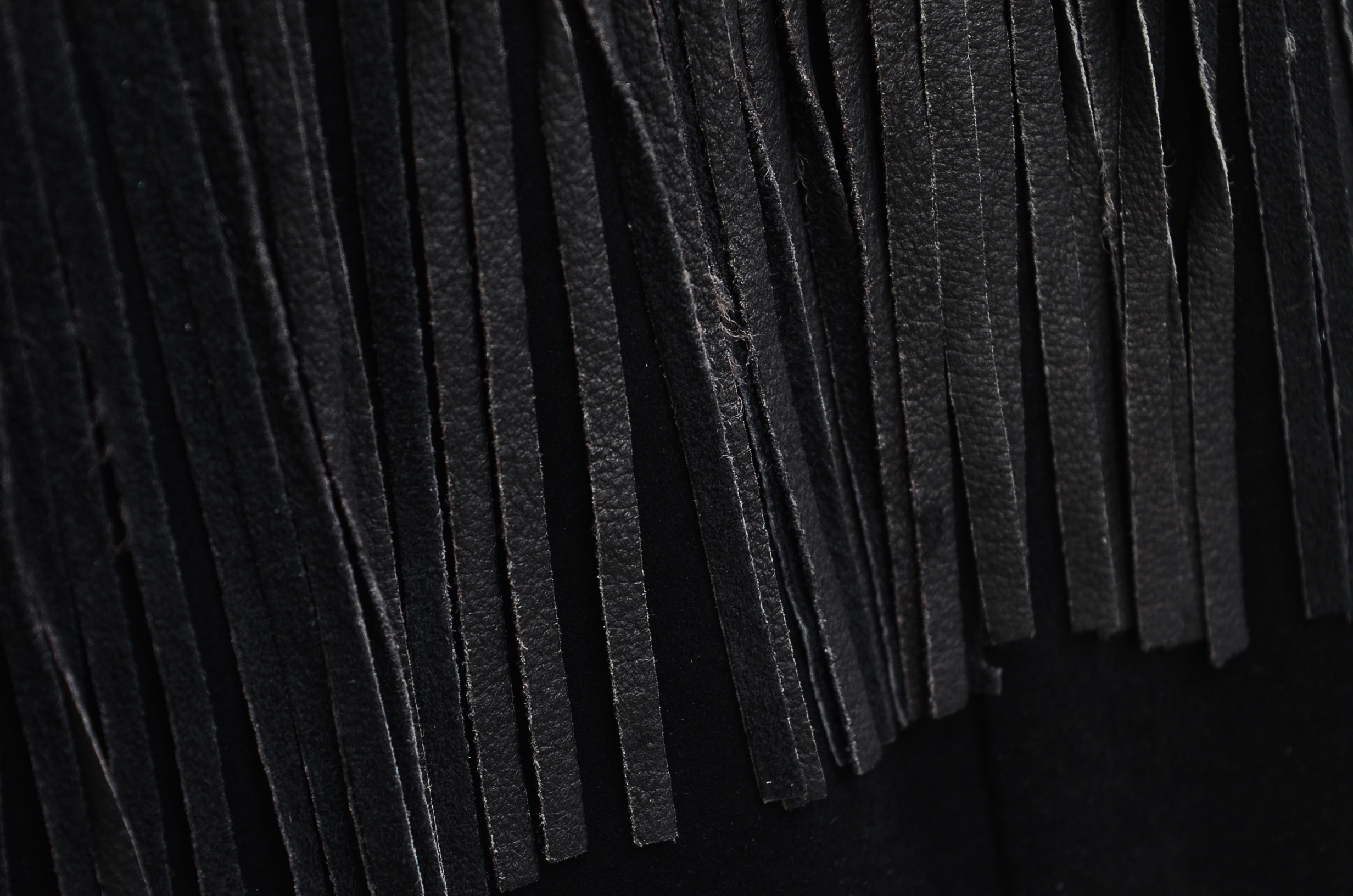 Char of Santa Fe, New Mexico Embroidered Black Suede Leather Coat with Fringe