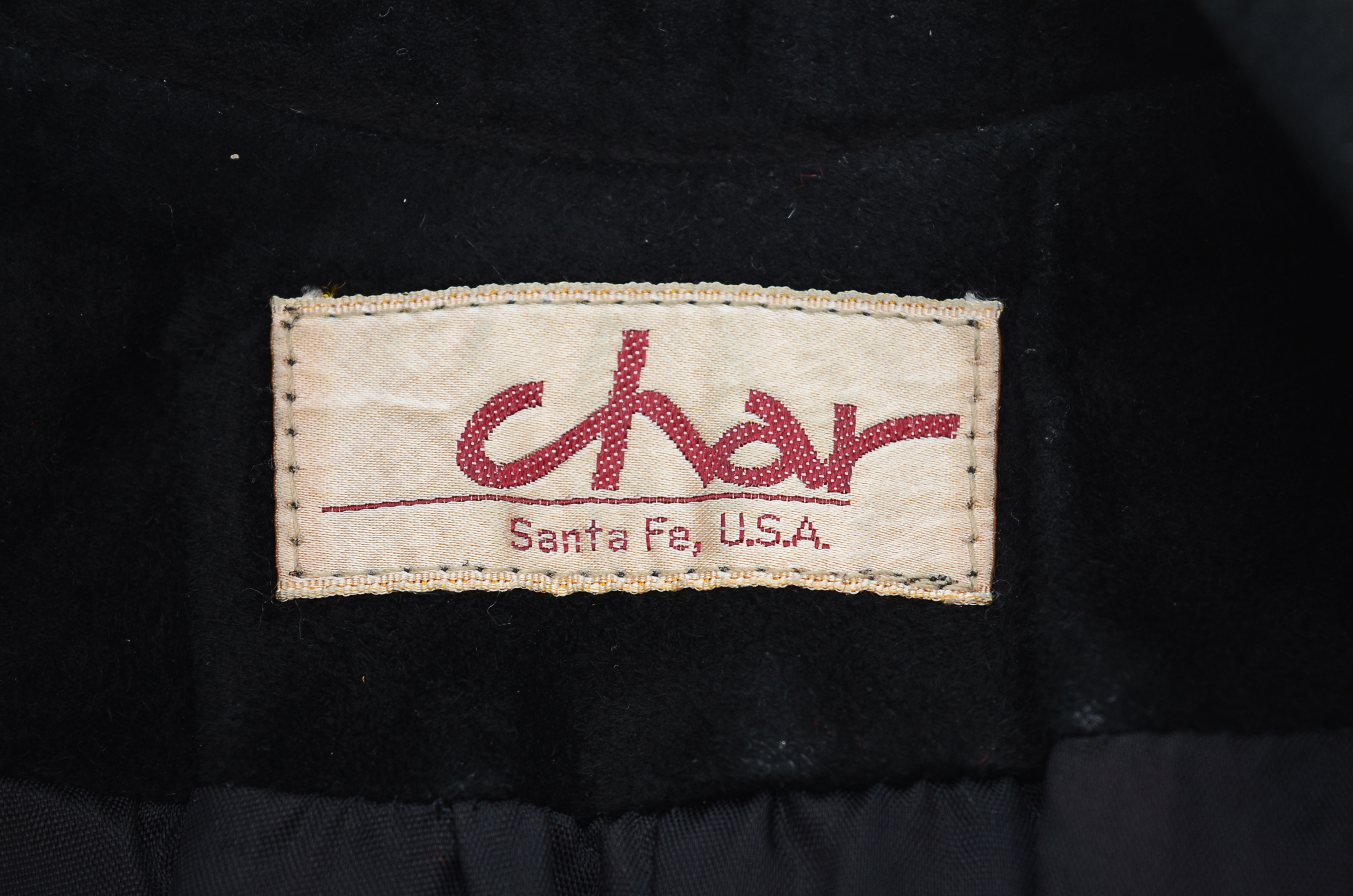 Char of Santa Fe, New Mexico Embroidered Black Suede Leather Coat with Fringe