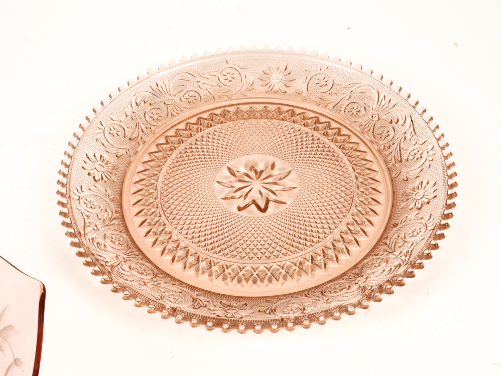 Collection of Pink Depression Glass