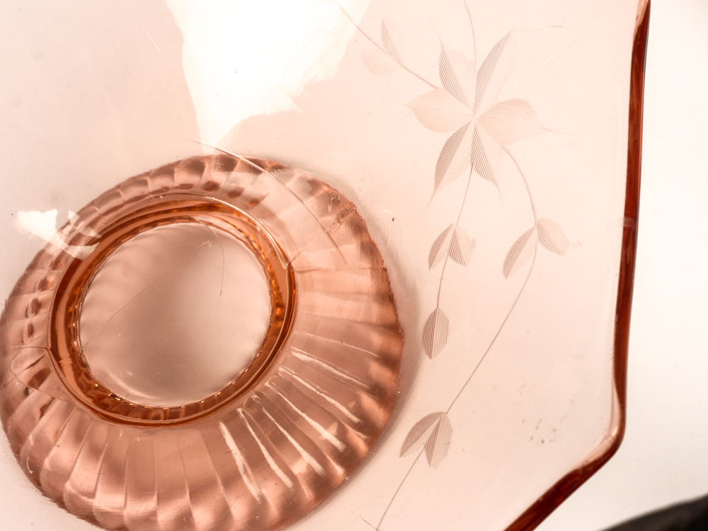 Collection of Pink Depression Glass