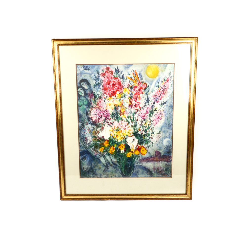 Lithograph After "Bouquet of Flowers" by Marc Chagall