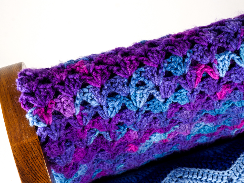 Vintage Quilt Rack with Handmade Afghans