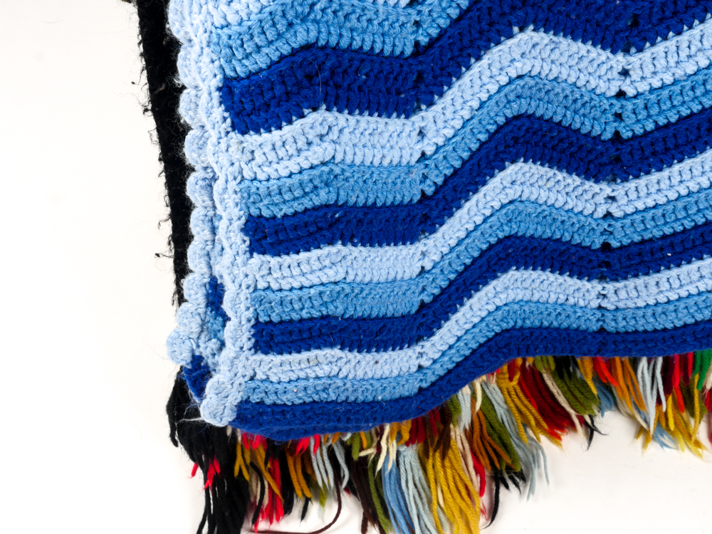 Vintage Quilt Rack with Handmade Afghans