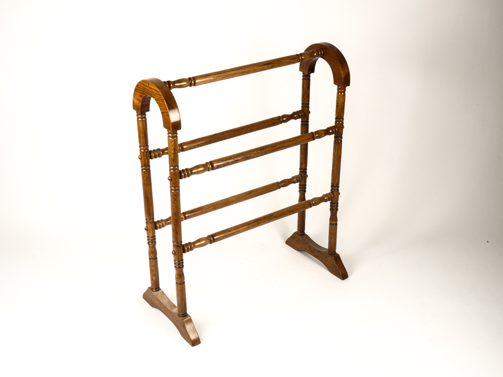 Vintage Quilt Rack with Handmade Afghans