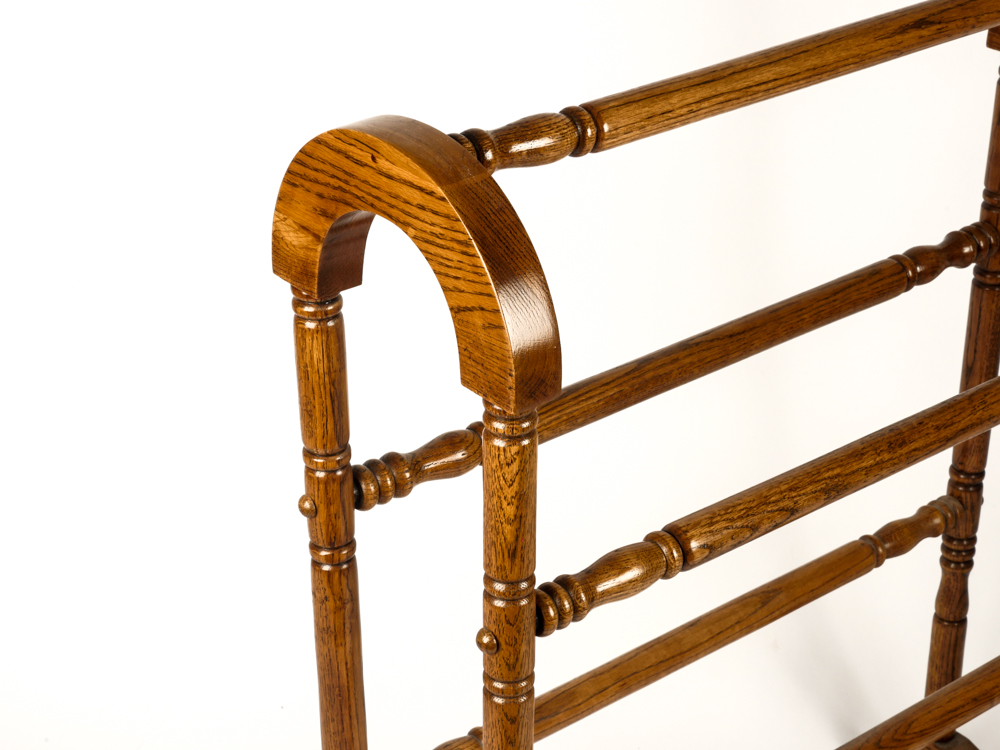 Vintage Quilt Rack with Handmade Afghans