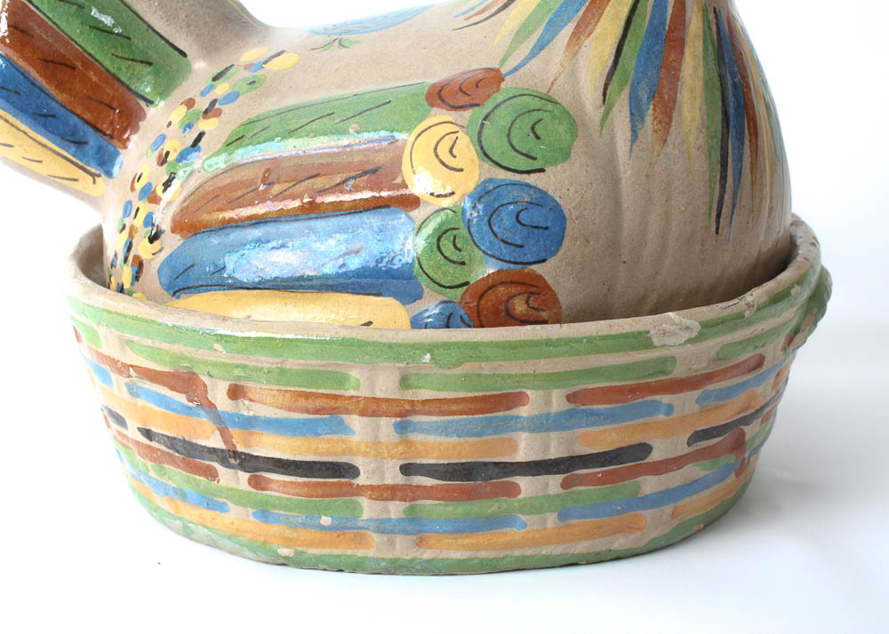 Tlaquepaque Hand-Painted Mexican Terra Cotta Roaster