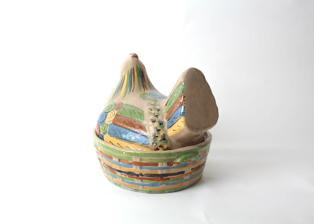 Tlaquepaque Hand-Painted Mexican Terra Cotta Roaster