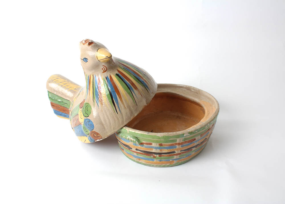 Tlaquepaque Hand-Painted Mexican Terra Cotta Roaster