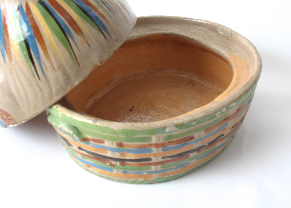 Tlaquepaque Hand-Painted Mexican Terra Cotta Roaster