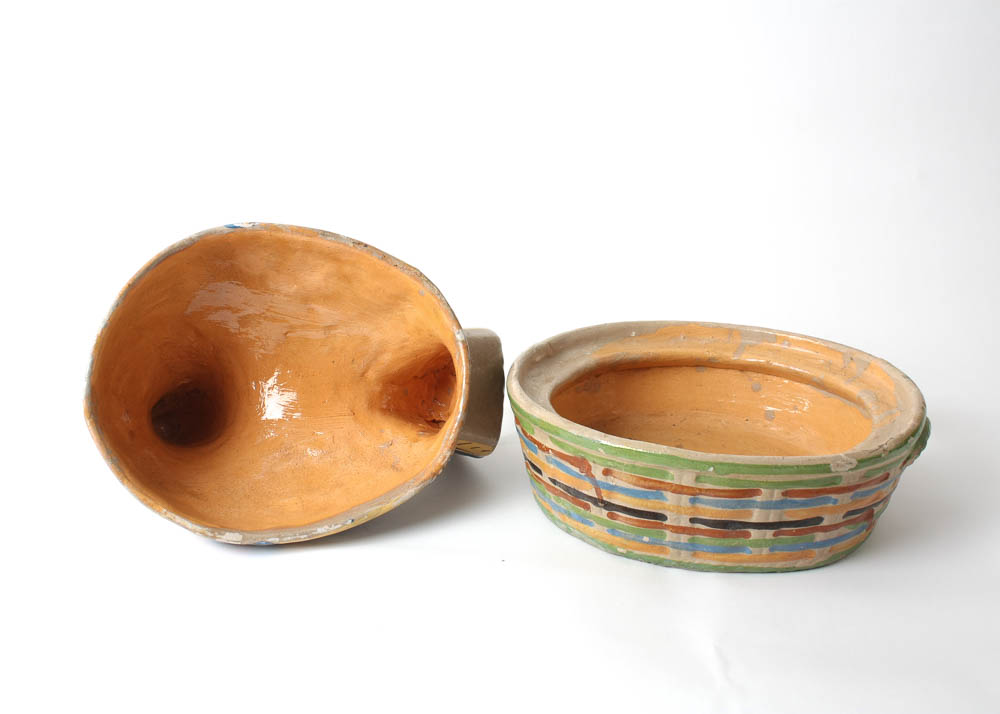 Tlaquepaque Hand-Painted Mexican Terra Cotta Roaster