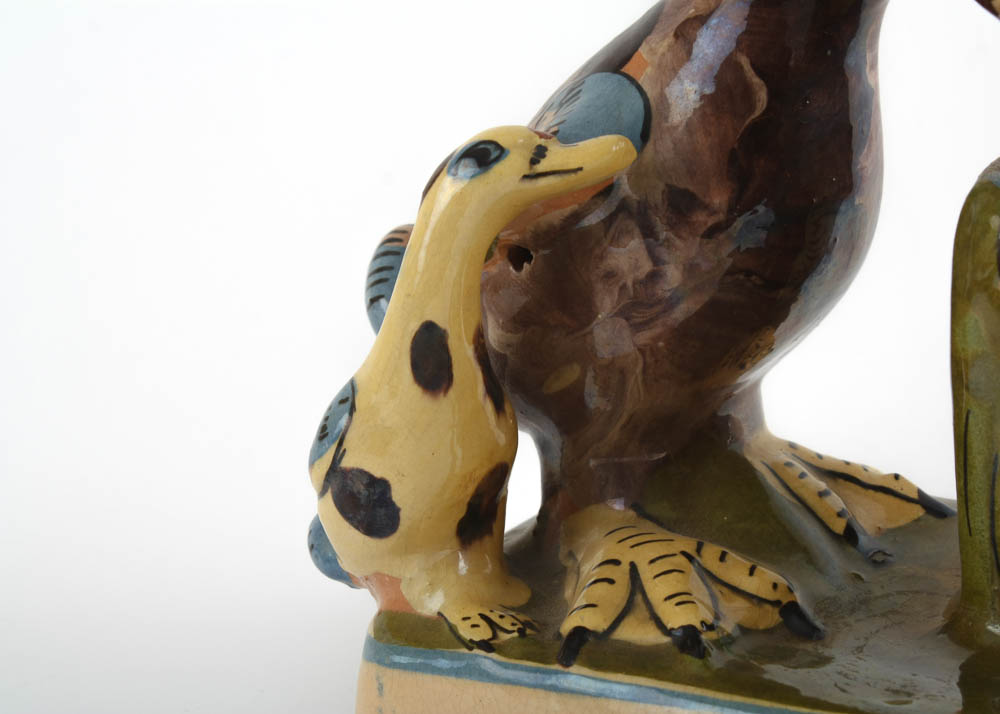 Tlaquepaque Hand Painted Mexican Figural Duck Earthenware Pottery