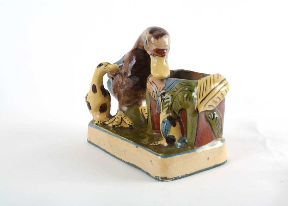 Tlaquepaque Hand Painted Mexican Figural Duck Earthenware Pottery