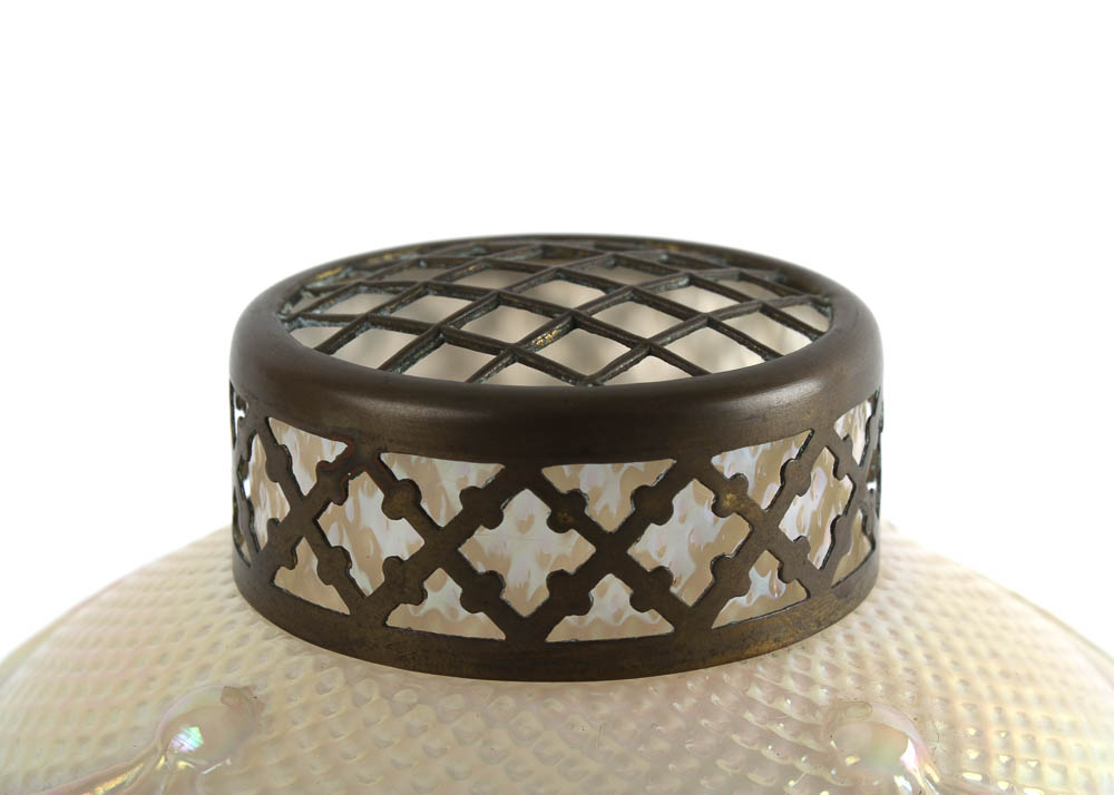 Antique Kralik Art Glass Potpourri Bowl