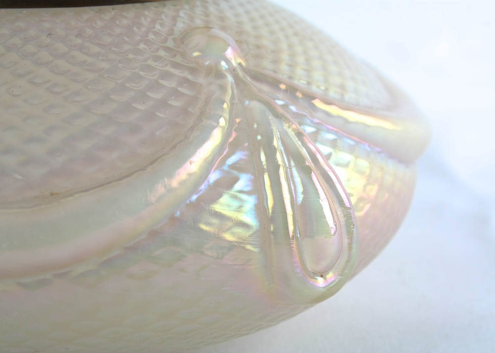 Antique Kralik Art Glass Potpourri Bowl