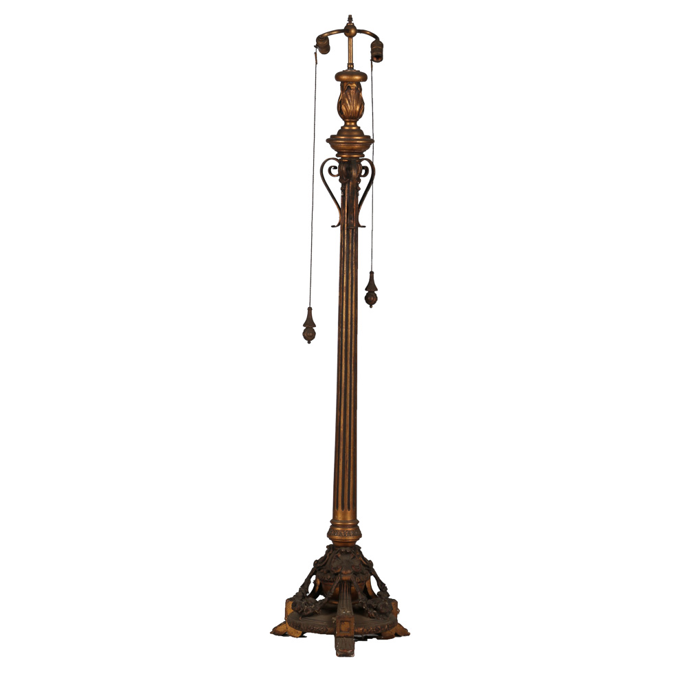 Vintage Gold Tone Floor Lamp