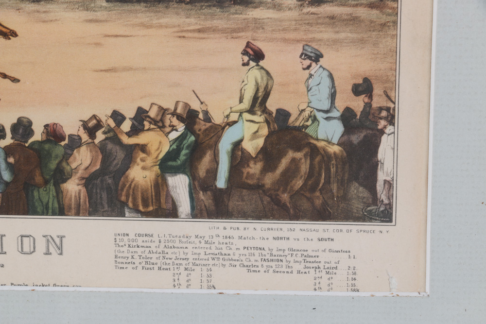 Vintage "Peytona and Fashion" Horse Racing Offset Lithograph