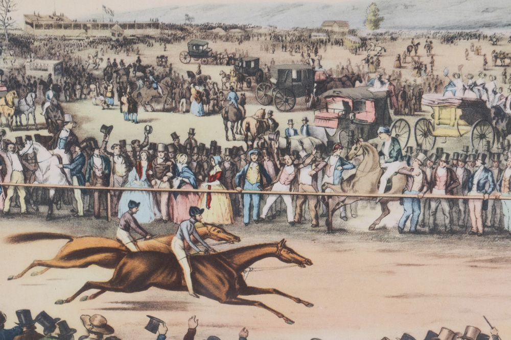 Vintage "Peytona and Fashion" Horse Racing Offset Lithograph