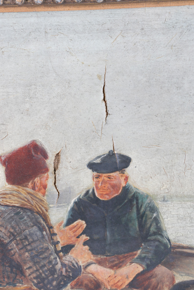 After Verdaguer Oil Reproduction Painting "Boatmen of Barcelona"