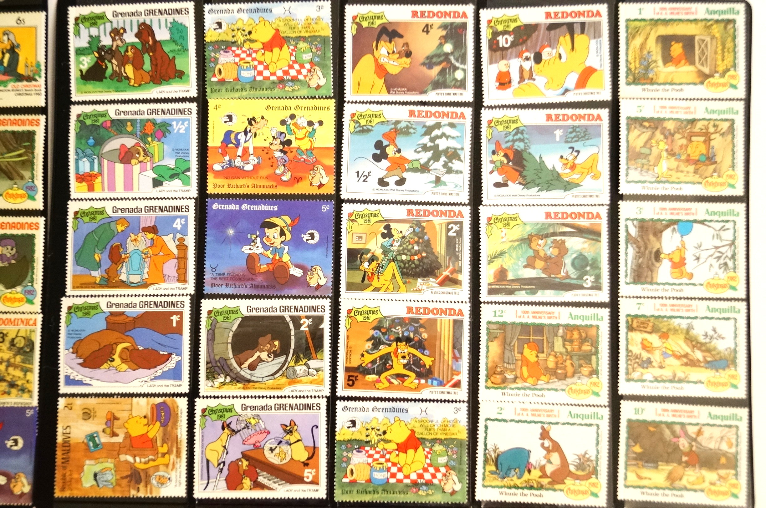 Collection of Vintage Disney Stamps from Foreign Countries