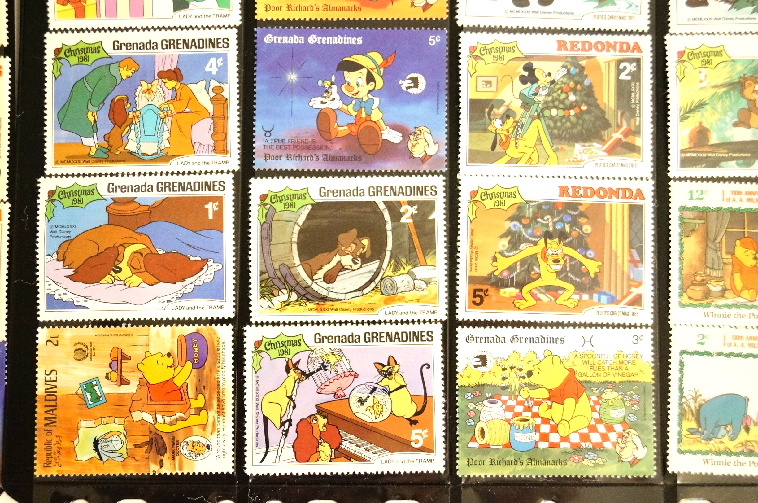 Collection of Vintage Disney Stamps from Foreign Countries