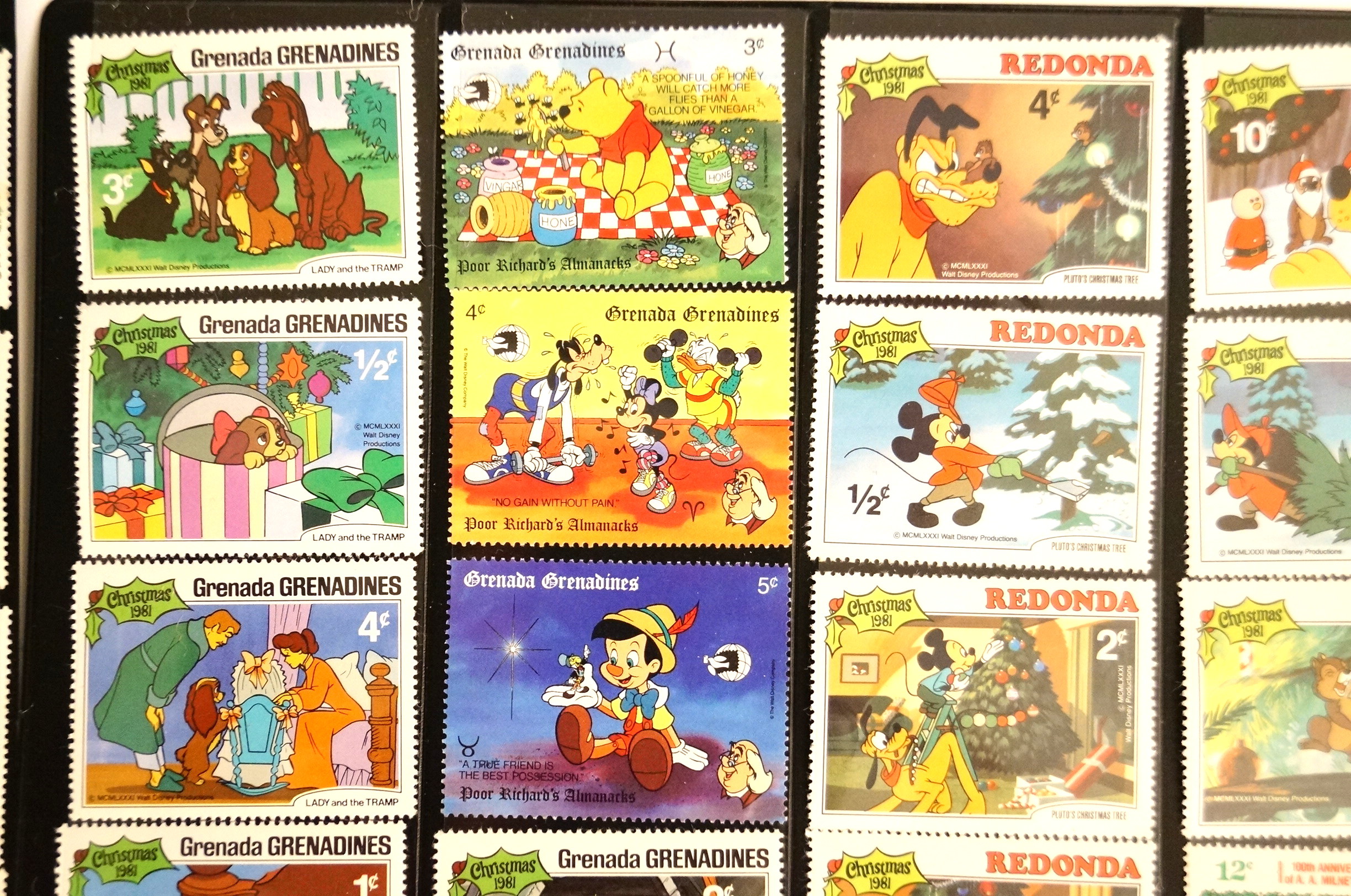 Collection of Vintage Disney Stamps from Foreign Countries