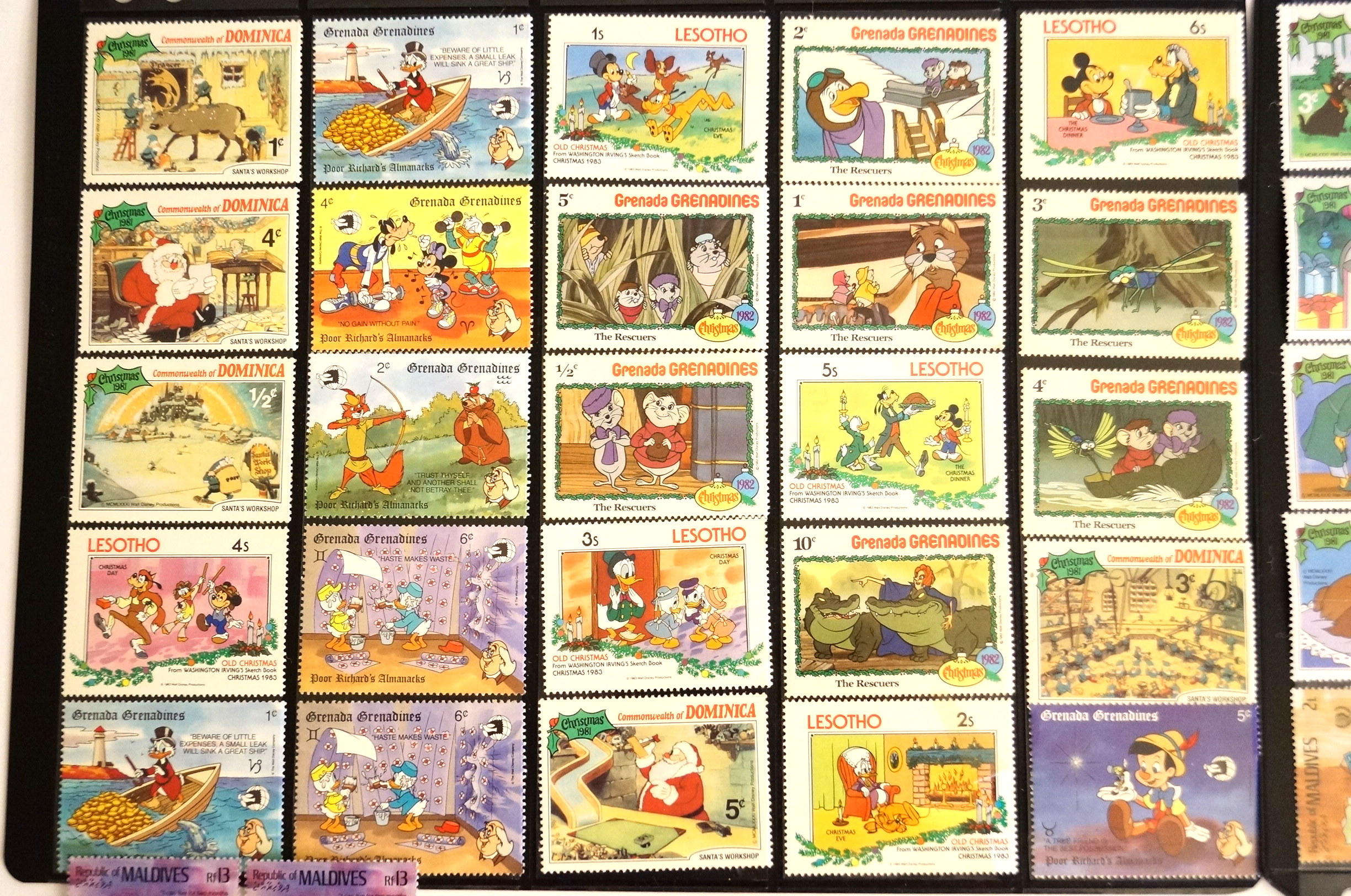 Collection of Vintage Disney Stamps from Foreign Countries