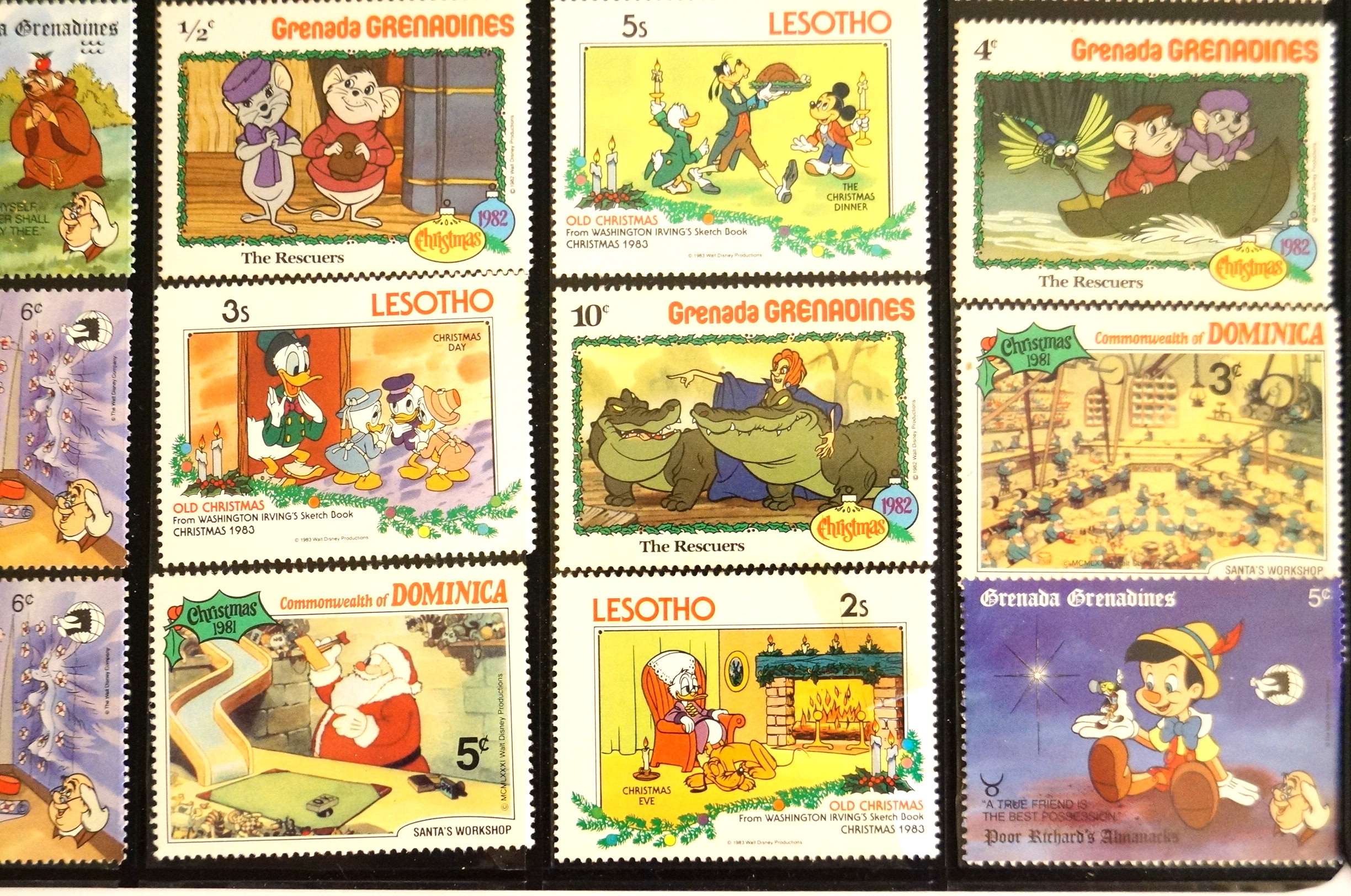 Collection of Vintage Disney Stamps from Foreign Countries