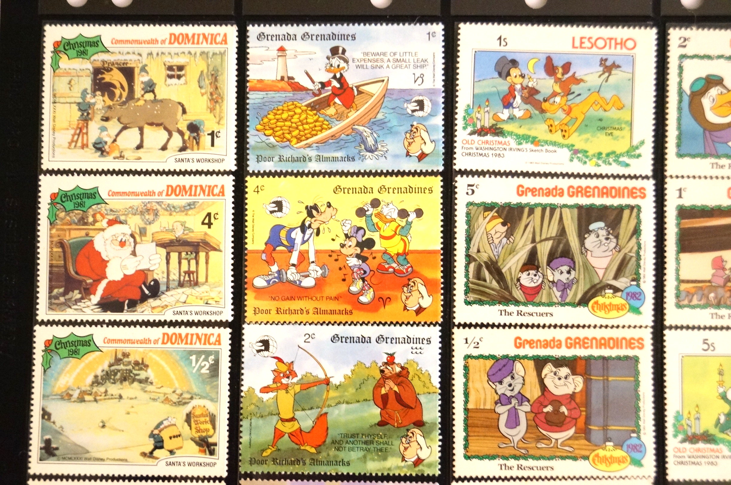 Collection of Vintage Disney Stamps from Foreign Countries