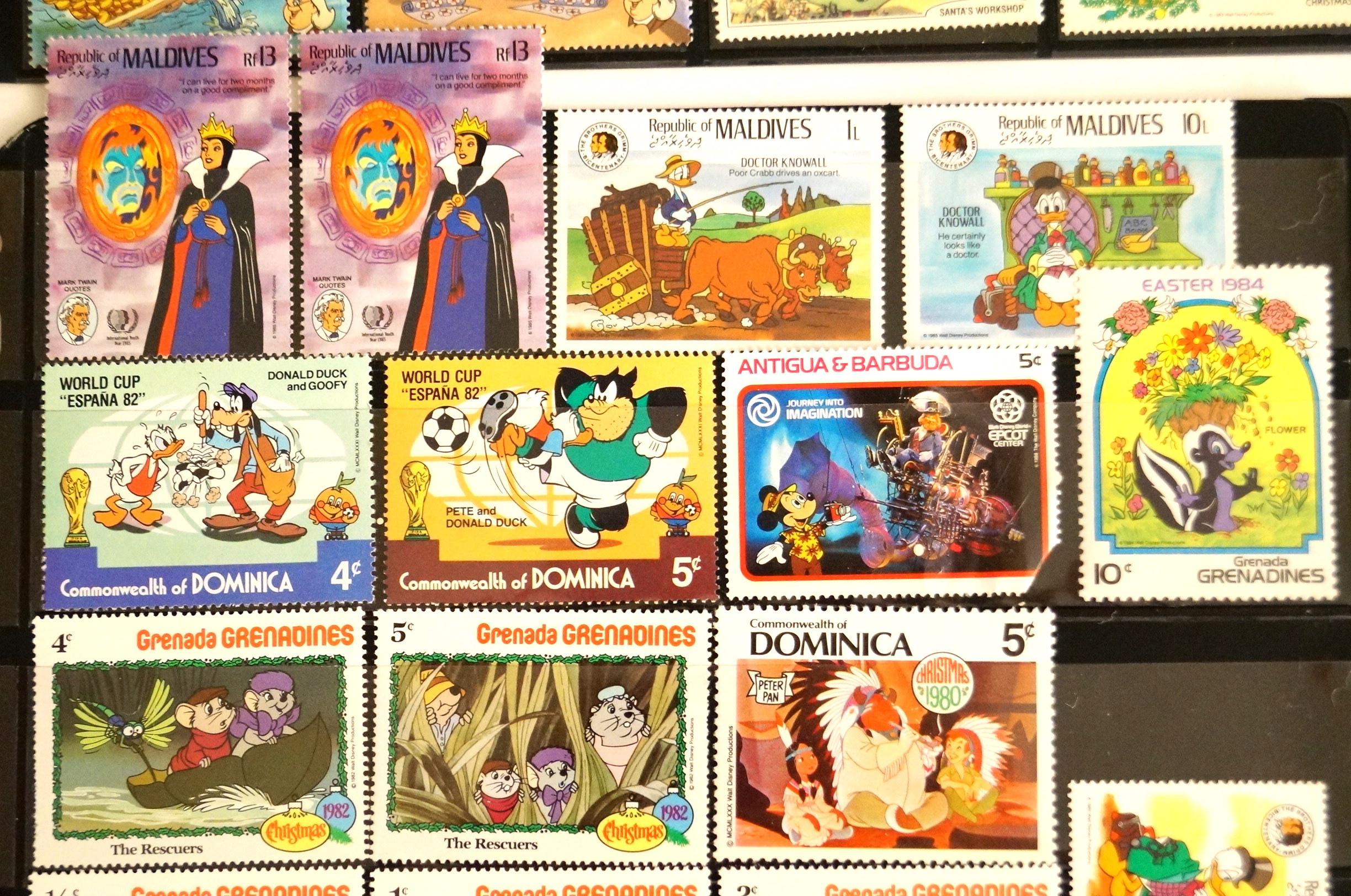 Collection of Vintage Disney Stamps from Foreign Countries