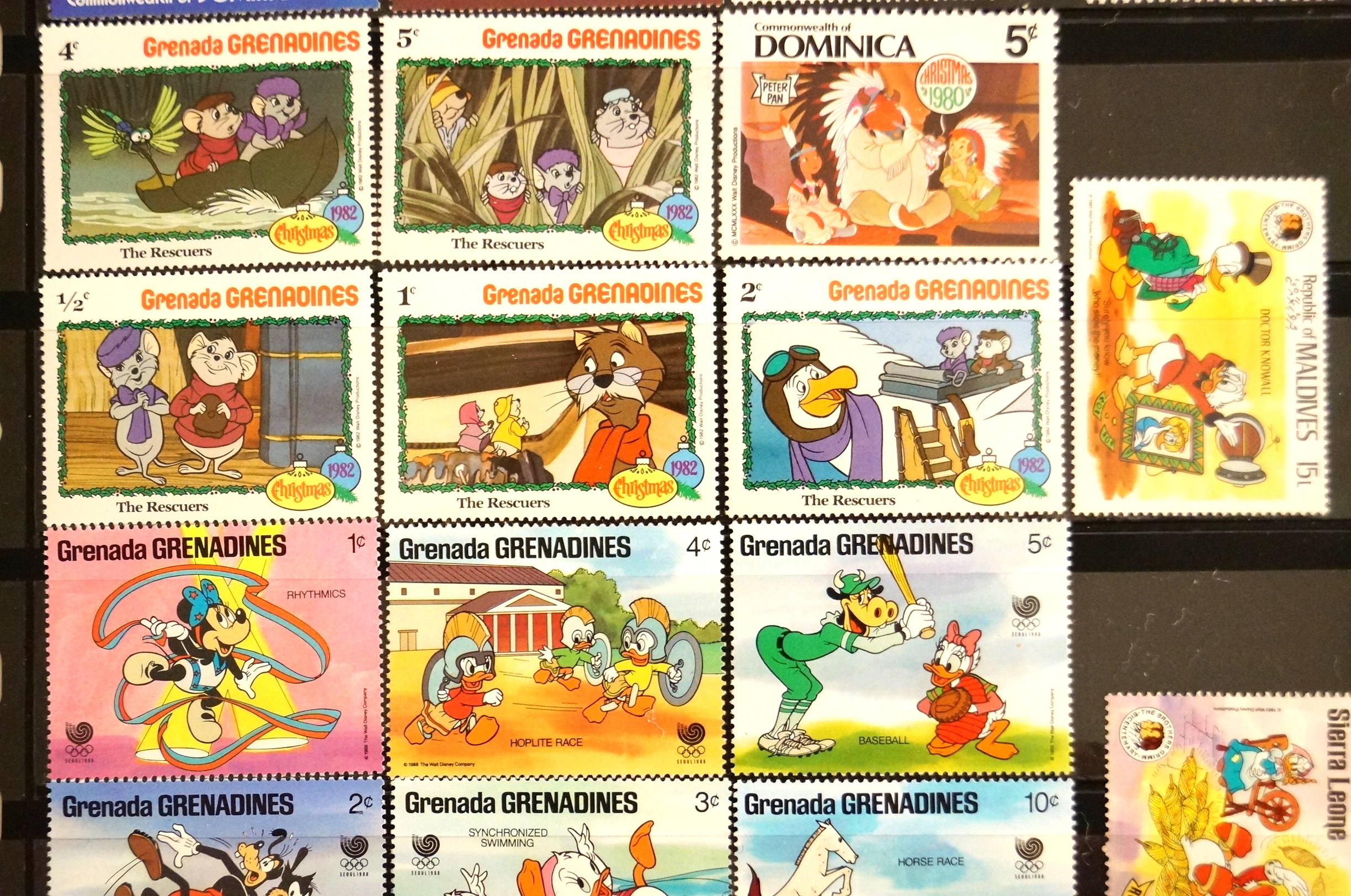 Collection of Vintage Disney Stamps from Foreign Countries