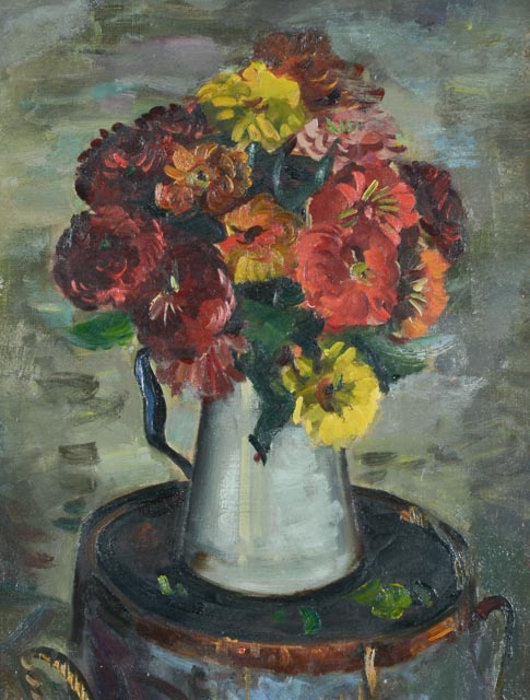 John E. Weis Original Oil on Canvas "Floral Still Life"