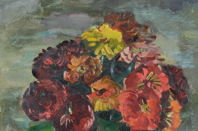 John E. Weis Original Oil on Canvas "Floral Still Life"