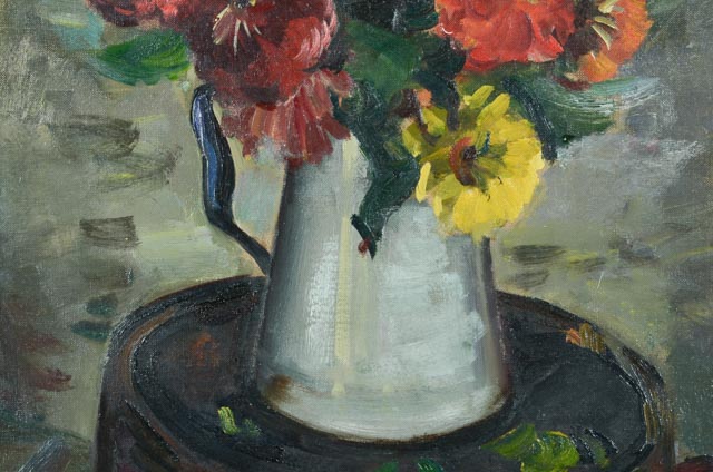John E. Weis Original Oil on Canvas "Floral Still Life"