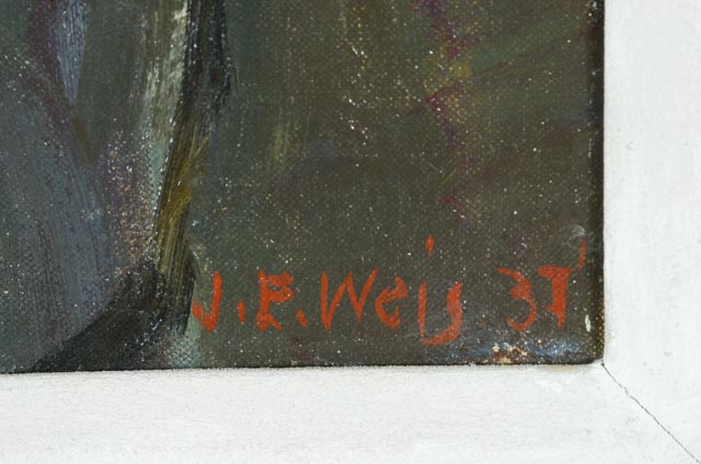 John E. Weis Original Oil on Canvas "Floral Still Life"