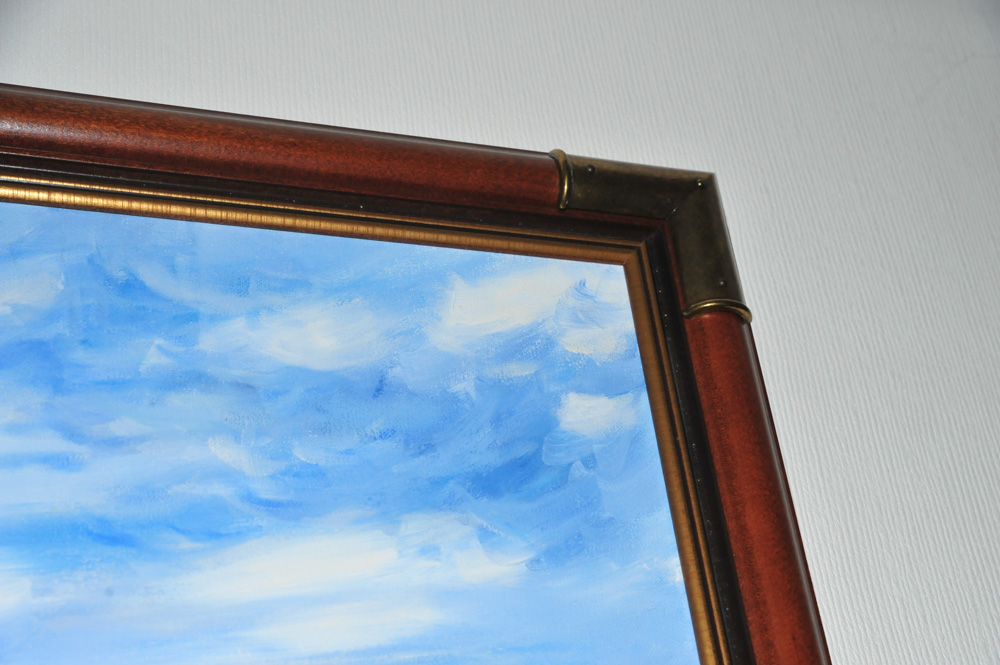 Colorful Folk Art Oil on Canvas Painting by Michele Cavendish