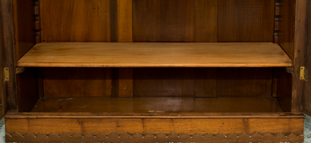 Antique Marble Topped Glass Fronted Bookcase