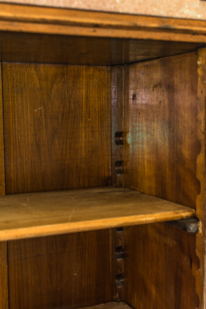 Antique Marble Topped Glass Fronted Bookcase