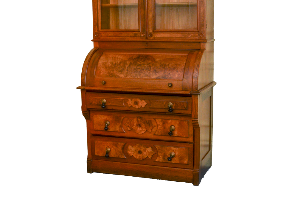 Victorian Eastlake Style Walnut Secretary