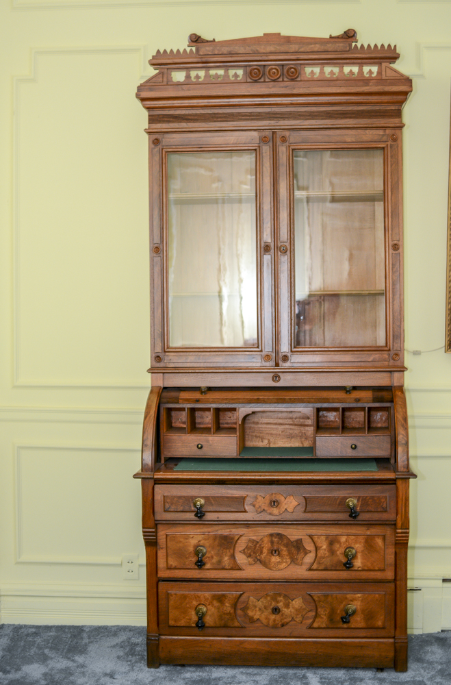 Victorian Eastlake Style Walnut Secretary