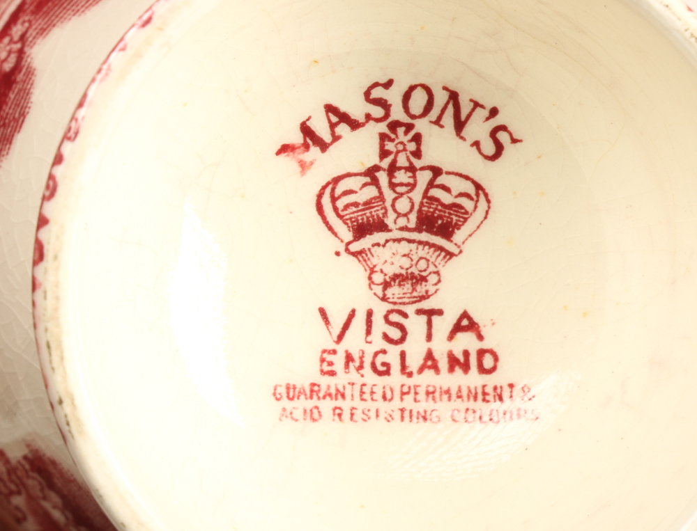 Large Set of Pink Transferware