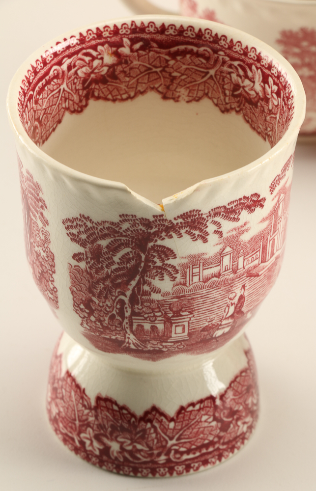Large Set of Pink Transferware