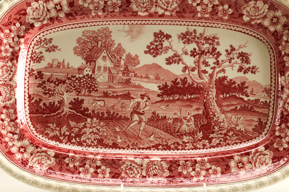 Large Set of Pink Transferware