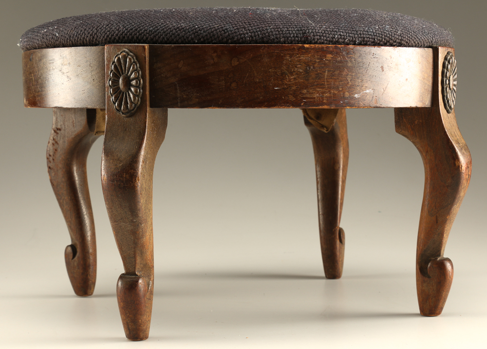 Floral Upholstered Footstool